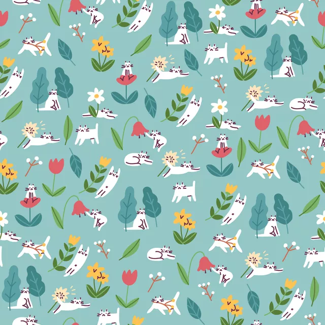 Tischläufer Floral Cats