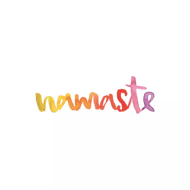 Kissen Namaste rot Yoga Lettering