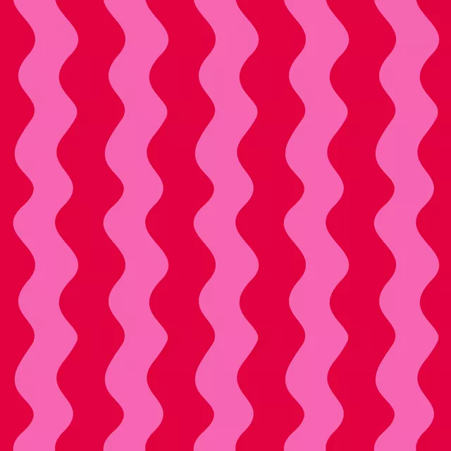 Kissen Bold Red Retro Waves