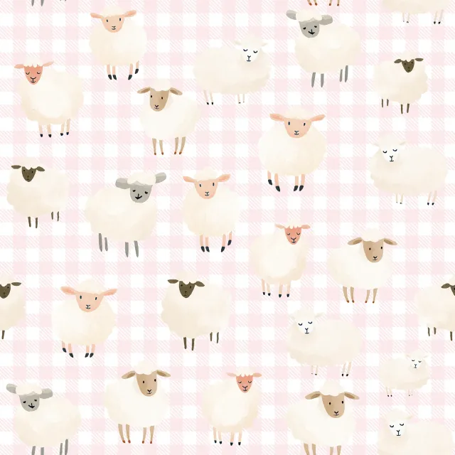 Bettwäsche Kleine Frühlingsschafe rosa