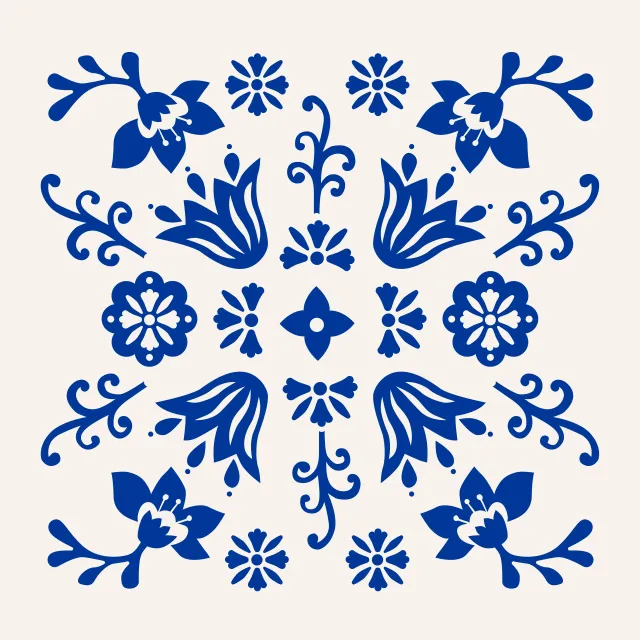 Bodenkissen Muster Folkart I