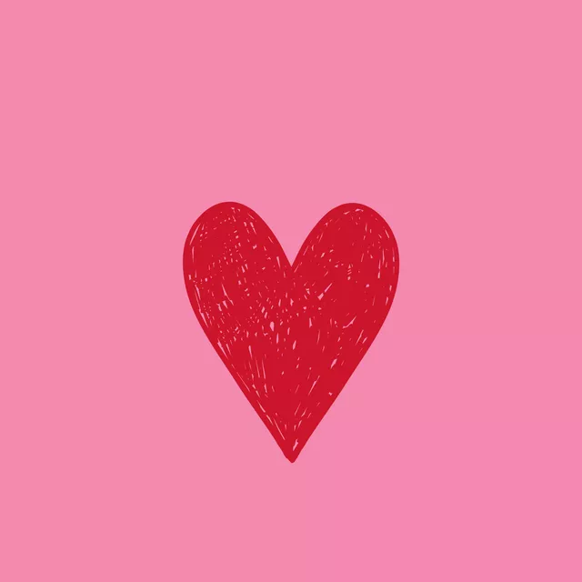 Sitzkissen Sketchy Herz Pink Rot