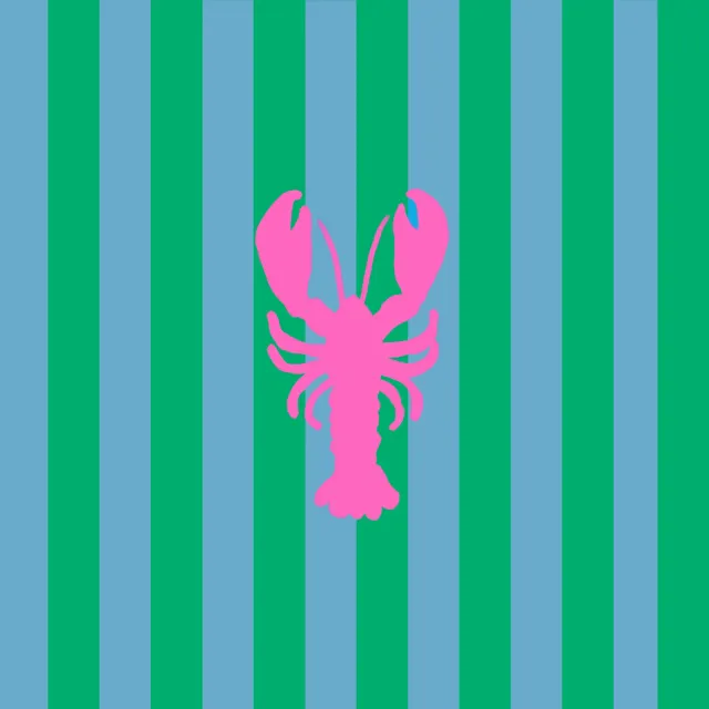 Bodenkissen Hummer Streifen Pink Grün Blau