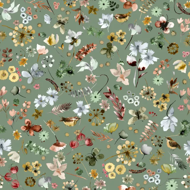 Kissen Wild Nature Fall Sage Green