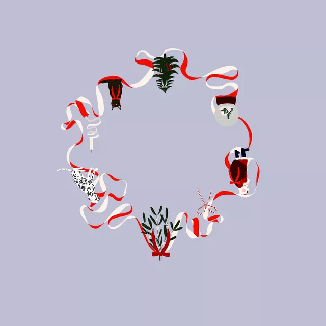 Tischläufer Ribbonkranz Blau