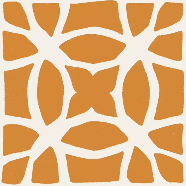 Dekovorhang Mediterrane Fliesen orange