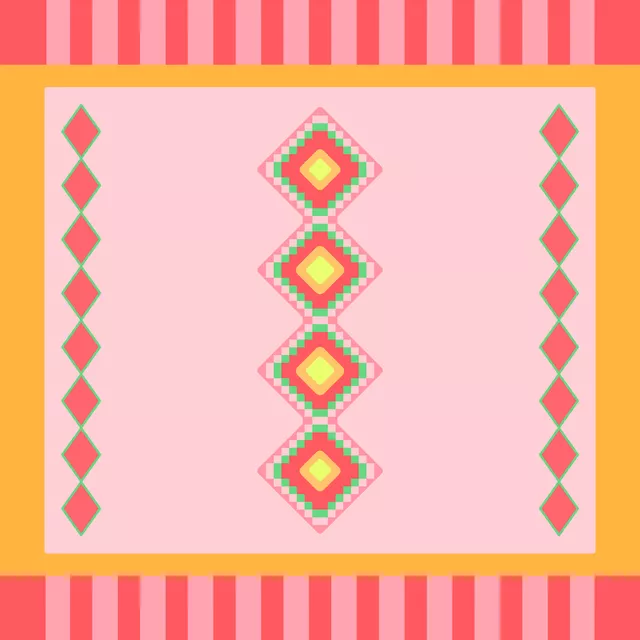 Kissen Cool Boho Diamonds pink orange