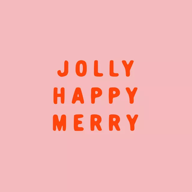 Kissen Jolly Happy Merry Rot & Pink