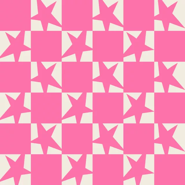 Kissen Checks Stars Pink