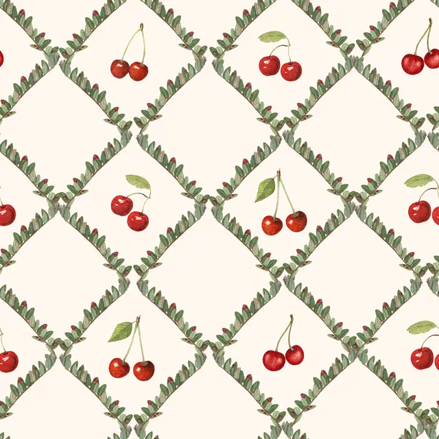 Tischdecke Preppy cottage cherries IV