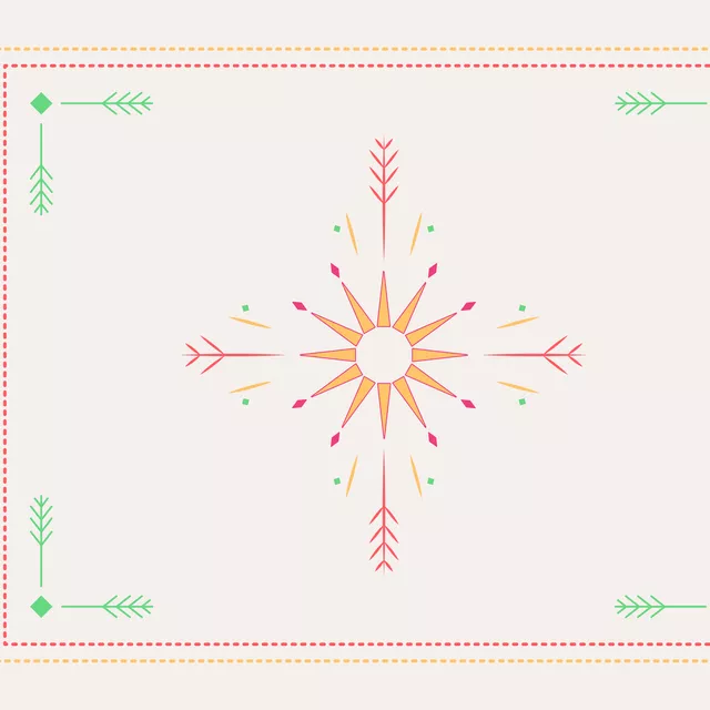 Tischset Cool Boho Sun Ornaments creme