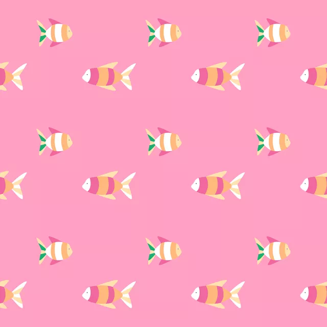 Flächenvorhang Fische Pattern Pink