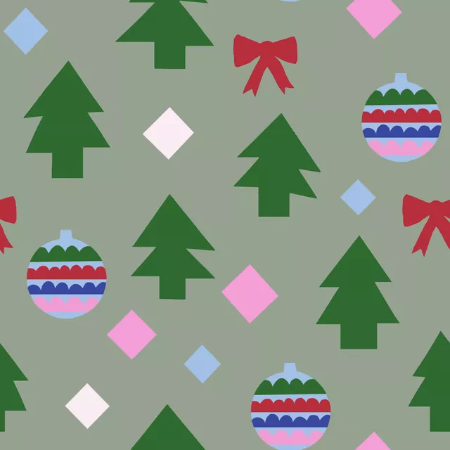 Kissen Weihnachtsmuster grün