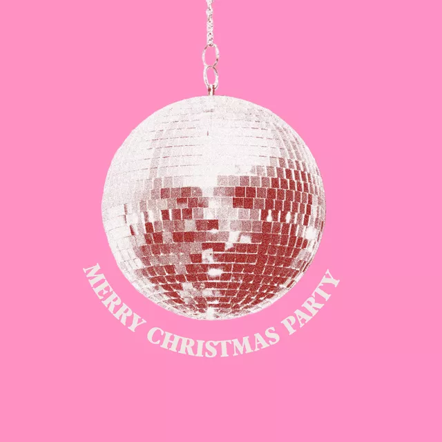 Kissen Christmas Party Discoball Pink