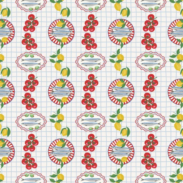 Geschirrtücher Picknickmuster mit Sardinen