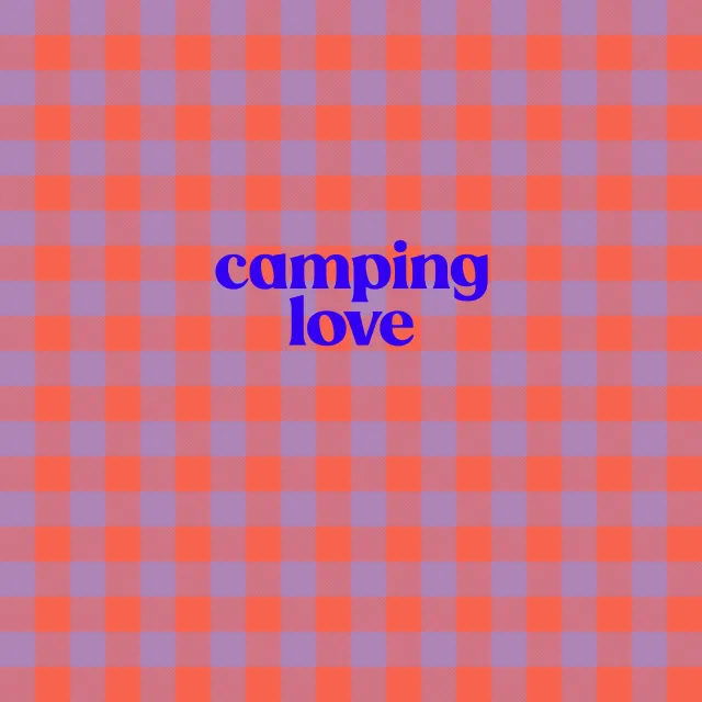 Kissen Gingham Camping Lover Lila