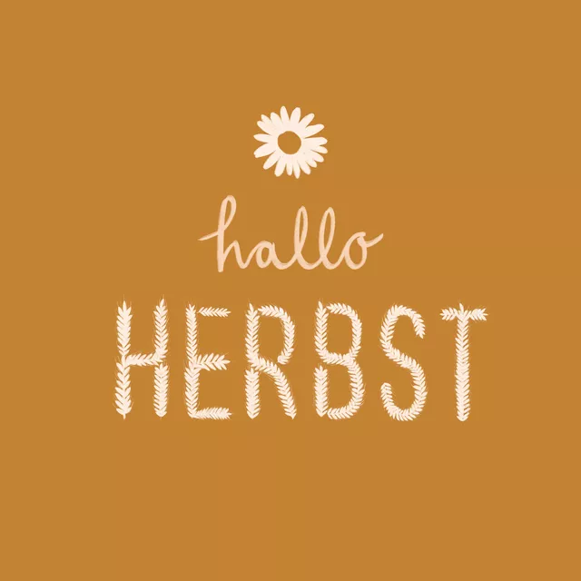 Kissen Hallo Herbst Ocker