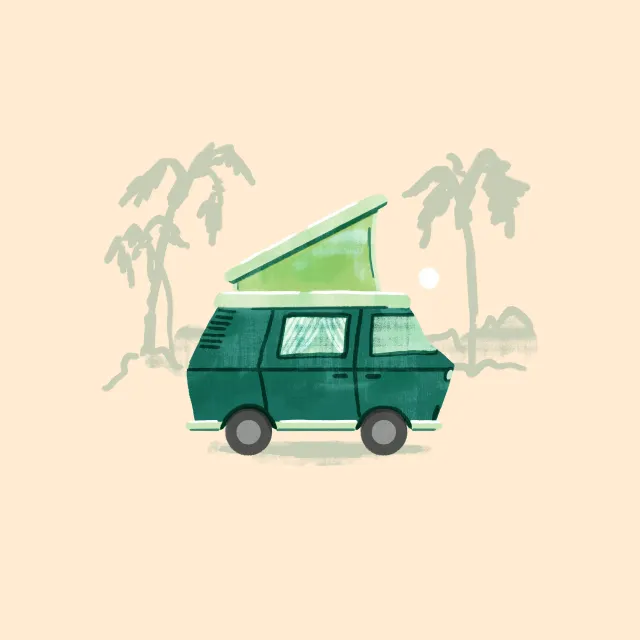 Servietten Campingbus Beige