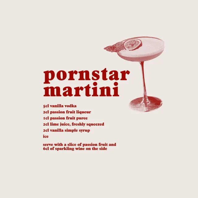 Servietten Cocktail Pornstar Martini