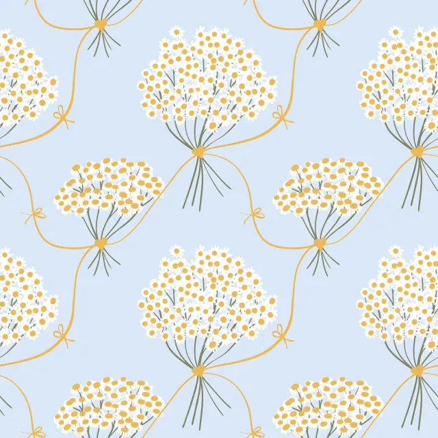 Tischläufer Blumenstrauss Hellblau Spring