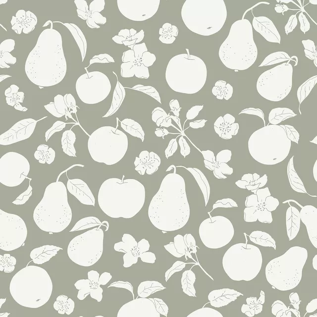 Kissen Äpfel und Birnen matt grün