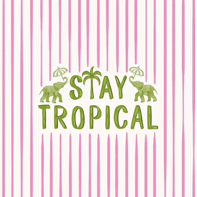 Sitzkissen stay tropical typography