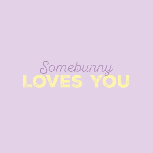 Kissen Somebunny loves you Typo lila