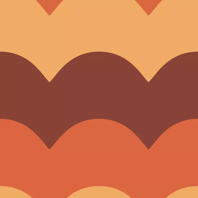 Bodenkissen Herbst Retro Wellen Rot