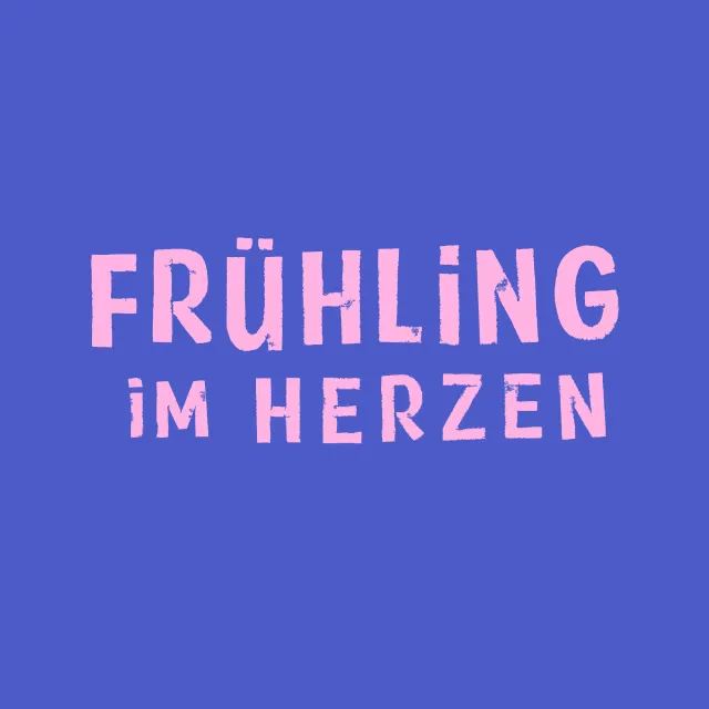 Kissen Fruehling im Herzen blau