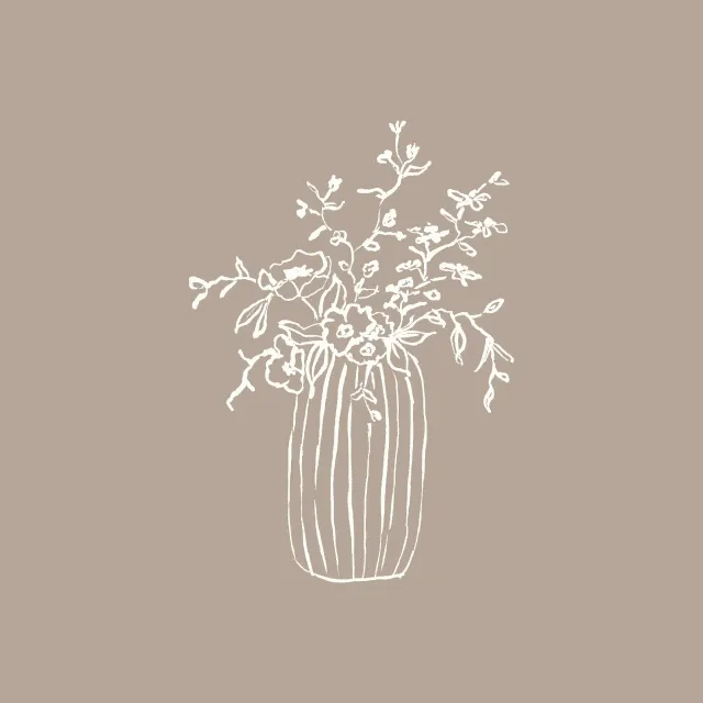 Kissen Blumenvase - Beige Kollektion