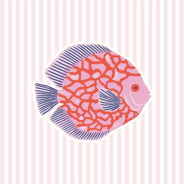 Tischset pink fish