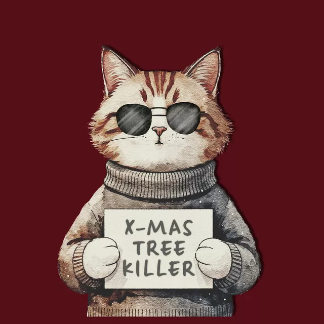 Tischset Tannenbaum Killer Katze