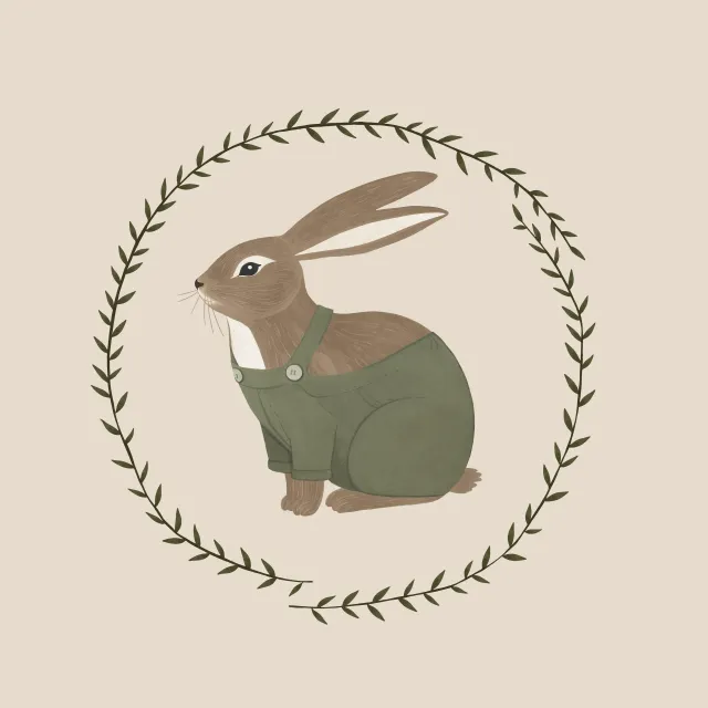 Kissen Hase Kranz Ostern