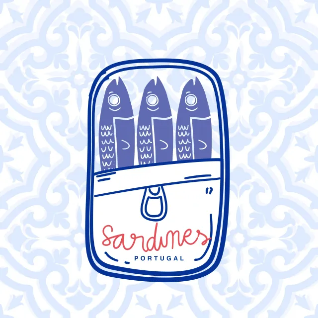 Servietten Azujelo Sardines Portugal blau