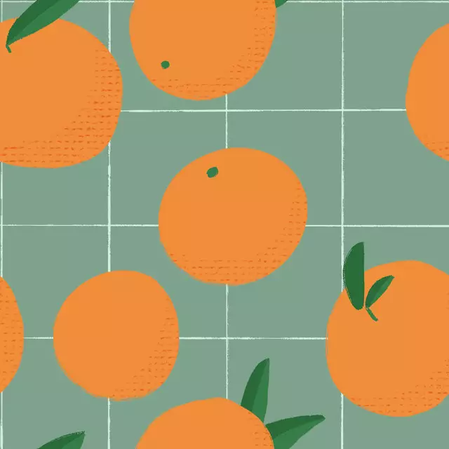 Dekovorhang Orange Grid