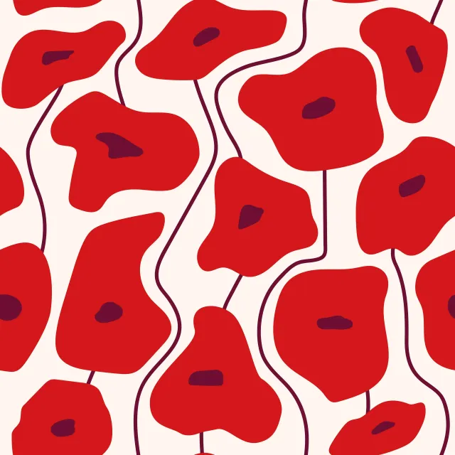 Tischdecke Poppy Pattern Red