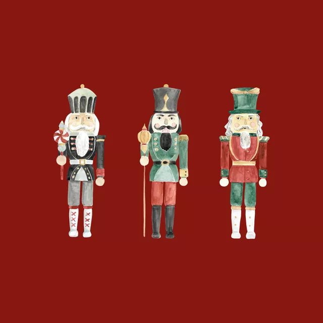 Kissen Drei Nussknacker rot