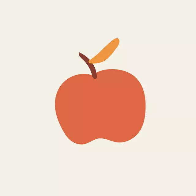 Kissen Apple Red Beige