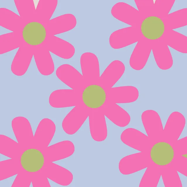 Kissen Große Gänseblümchen Blau Pink