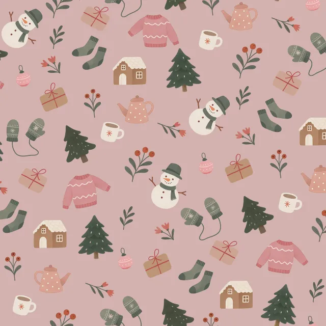 Tischläufer Ganz viel Weihnachten rosa