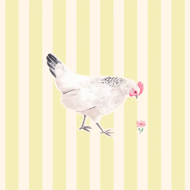 Bodenkissen Huhn gestreift gelb