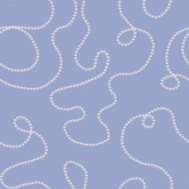 Dekovorhang Perlenkette Pattern Blau