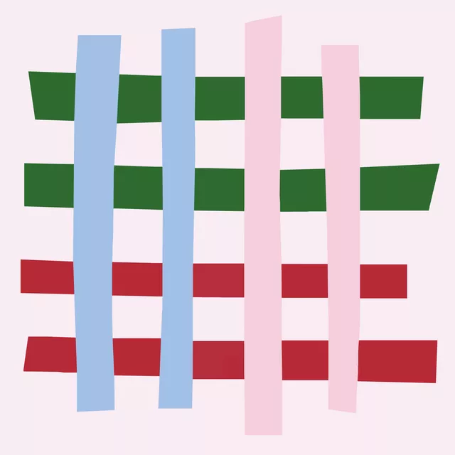 Kissen Weihnachtskaro hellrosa