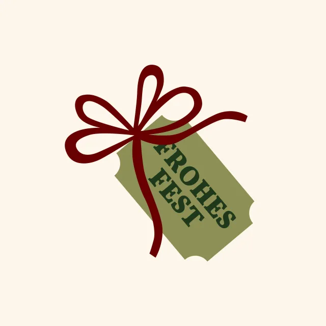Kissen Frohes Fest grün
