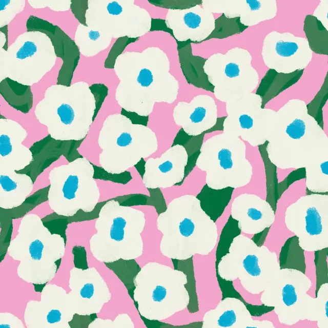 Dekovorhang Blumenranken rosa weiß