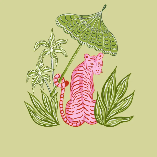 Geschirrtücher pink tiger with parasol