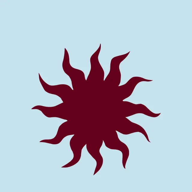 Sitzkissen Sonne Bordeaux Hellblau