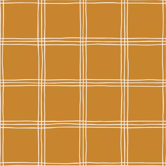 Dekovorhang Karo Grid Muster Beige Gelb