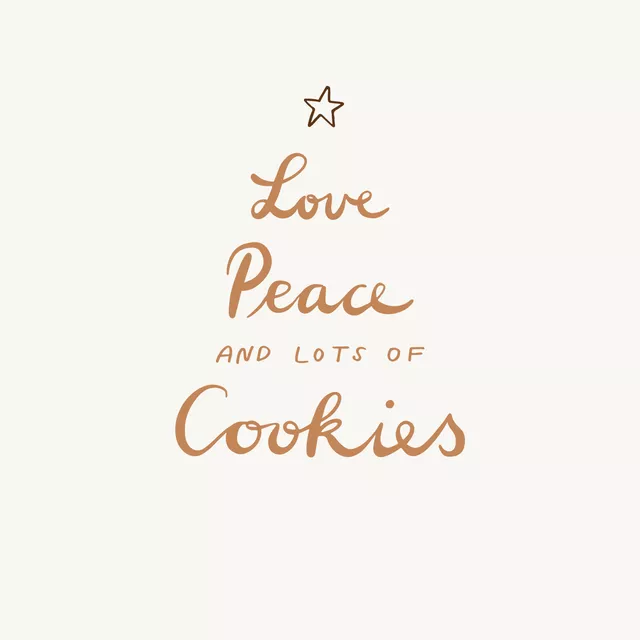 Kissen Love Peace Cookies beige braun