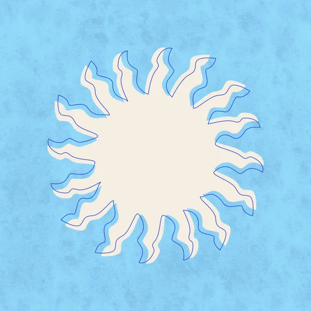 Kissen Abstract Sun blue